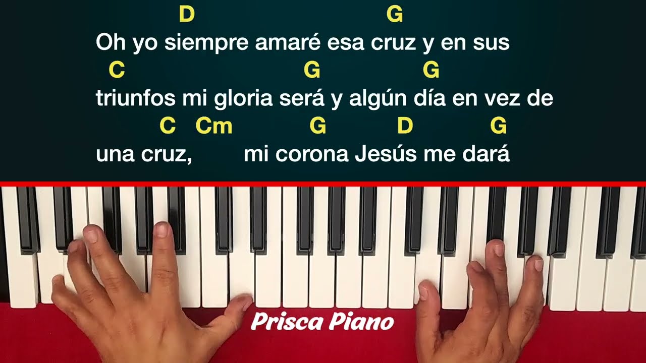Cómo tocar el himno En el Monte Calvario con 3 acordes piano tutorial