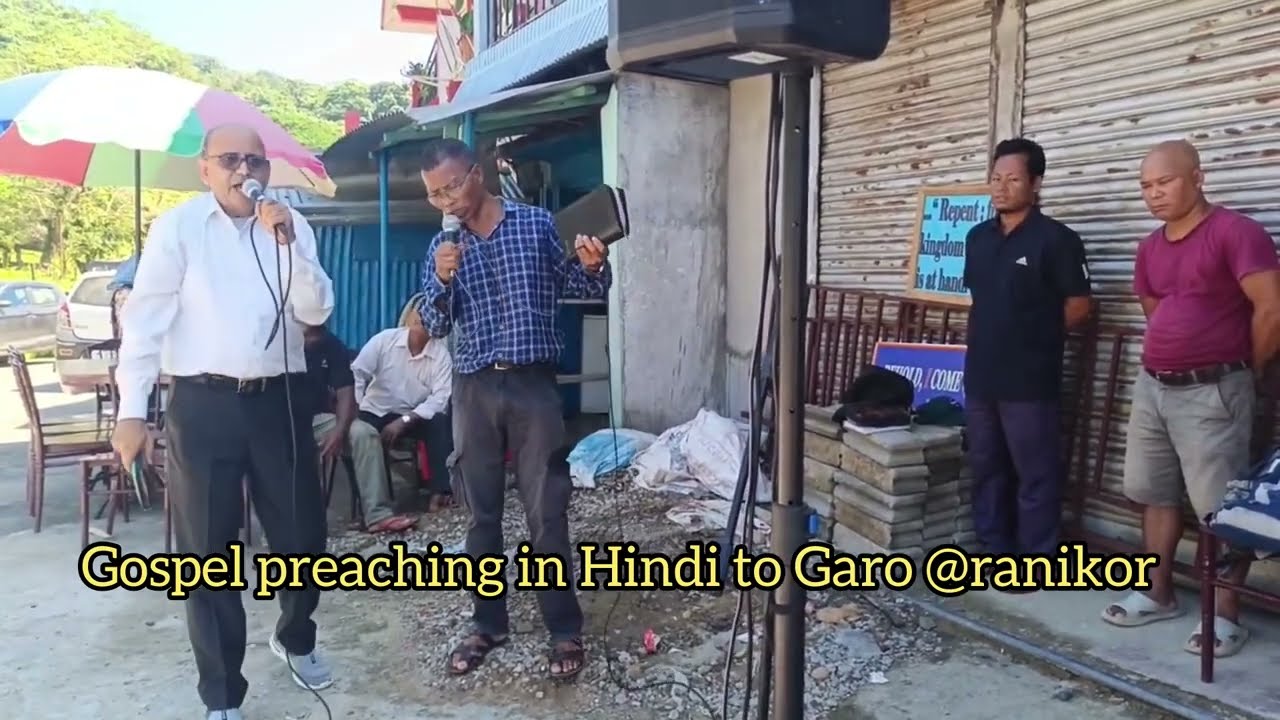 Gospel preaching in Hindi interpret in Goro @Ranikor #gospelpreaching #streetpreaching #ytviral 