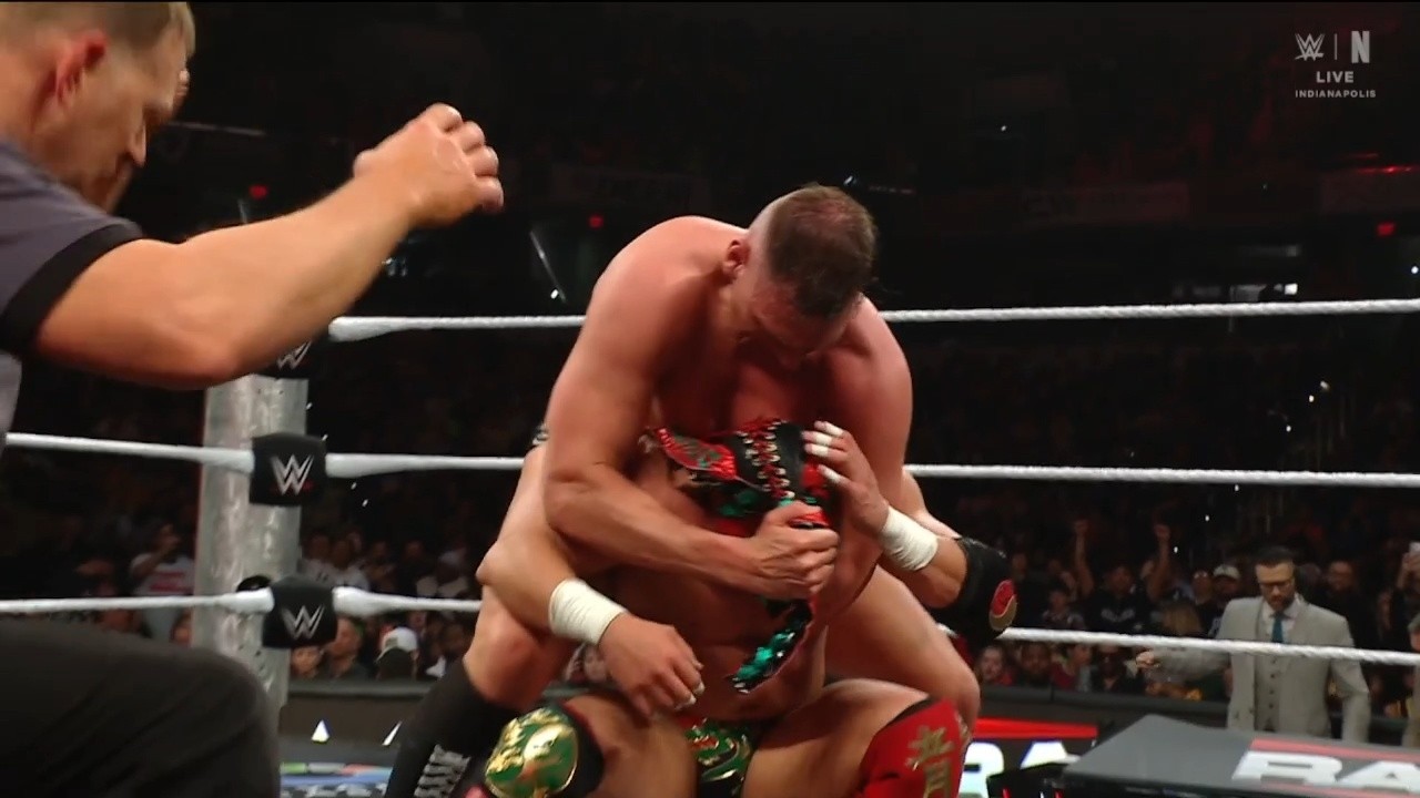 Gunther unmasked Dragon Lee - WWE RAW 3/2/2026