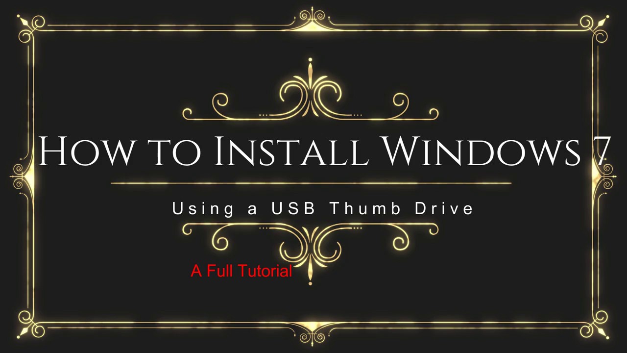 How to Install Windows with a USB Thumb Drive