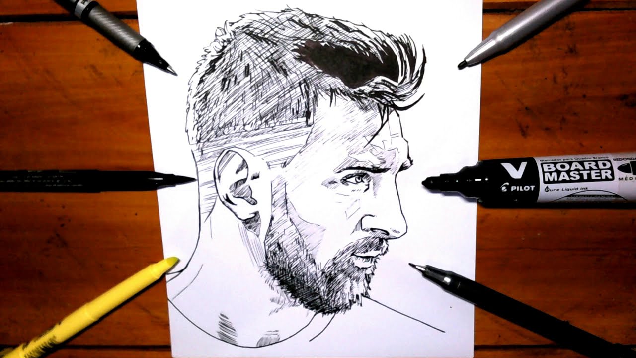 Cómo dibujar a Lionel MESSI | Cómo dibujar MESSI