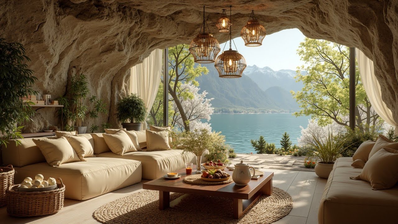 Cozy February Jazz & Coffee – Relaxing Seaside Lounge Music 🌸 Mountain Lake Views