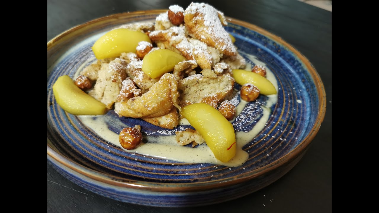 Nuss-Schmarren mit Safran &Auml;pfel und Vanillesauce/ Brandneue Online Kochschule!!