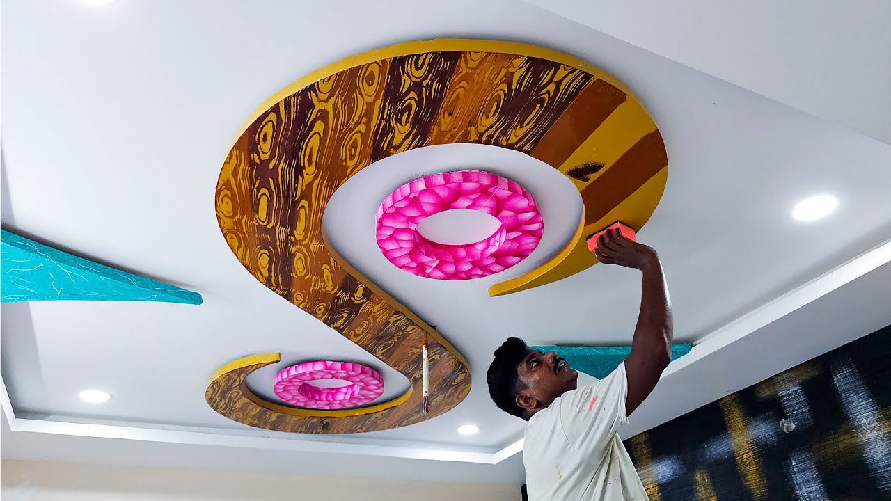 Ceiling Wood grain painting ideas pop interior design