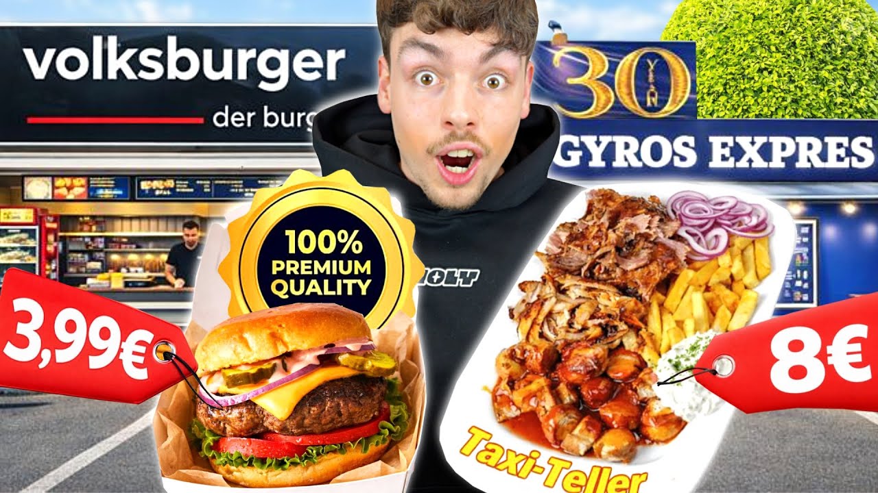Ich BESTELLE 1 Tag nur DAS GÜNSTIGSTE ESSEN bei den GÜNSTIGSTEN RESTAURANTS aus meiner STADT Teil2
