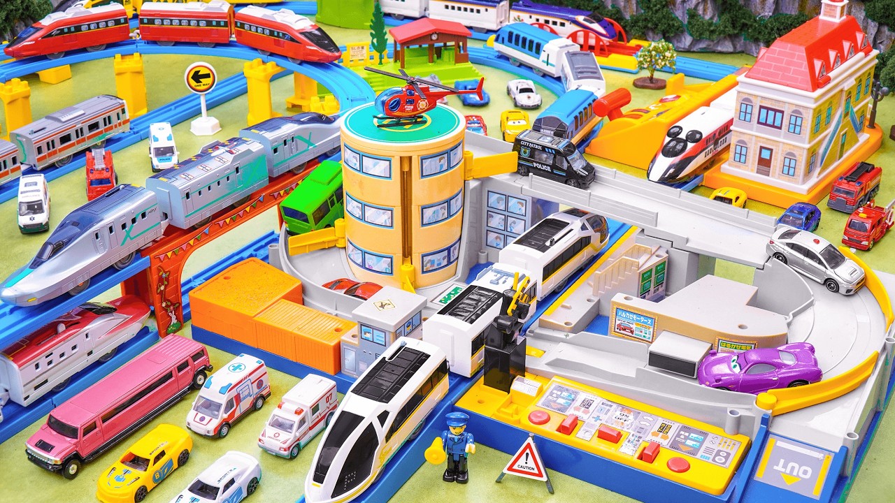 Plarail Shinkansen ☆ Construction Automatic Level Crossing, Rotating Station & Pedestrian Overpass 🚇