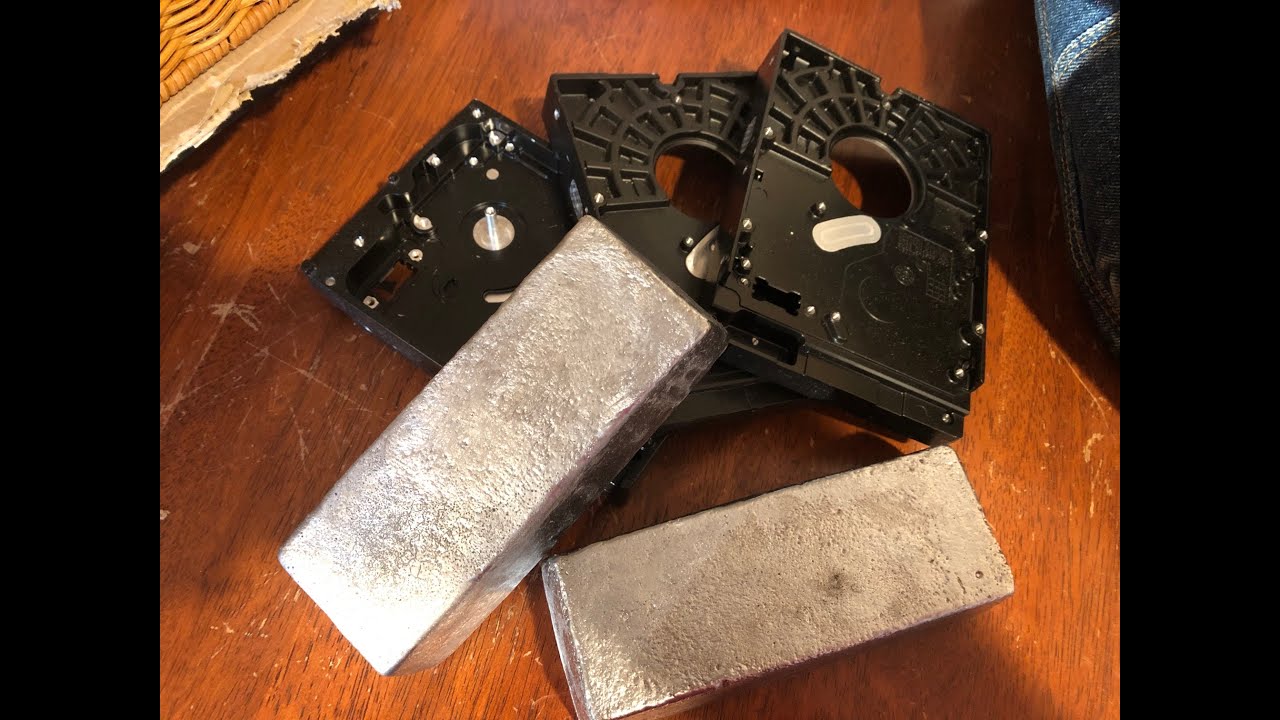 Monday Meltdown!  Aluminum Ingots / bars from Hard Drives Trash to Treasure! - Moose Scrapper #323