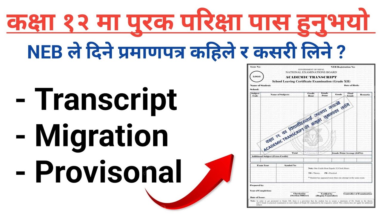 Class 12 Transcript Certificate । How To Get Transcript Certificate of NEB Class 12 । NEB Transcript