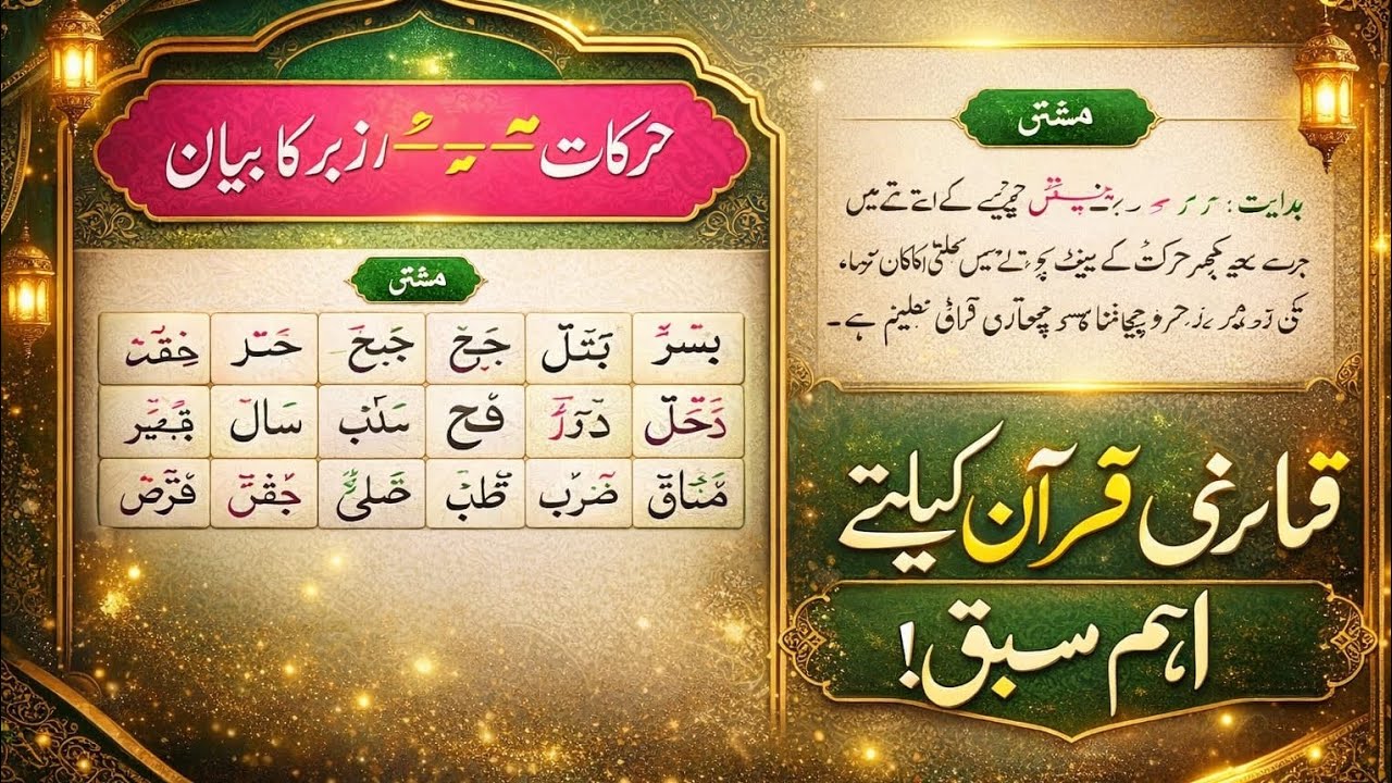 Harakat Kaise Pehchanein? | Quran Reading Practice | Noorani Qaida Lesson 4 |