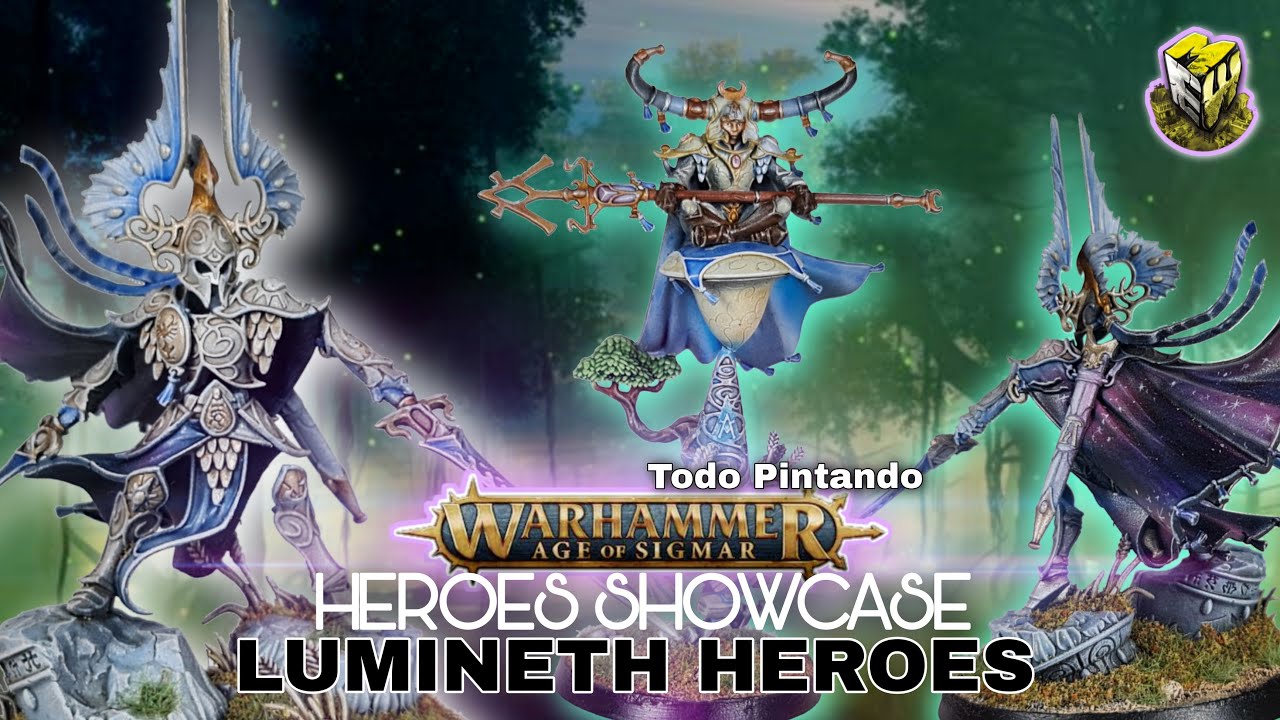 AGE OF SIGMAR: (LUMINETH HEROES, SHOWCASE )TODO PINTADO-ALL PAINTED ESPAÑOL LAT.
