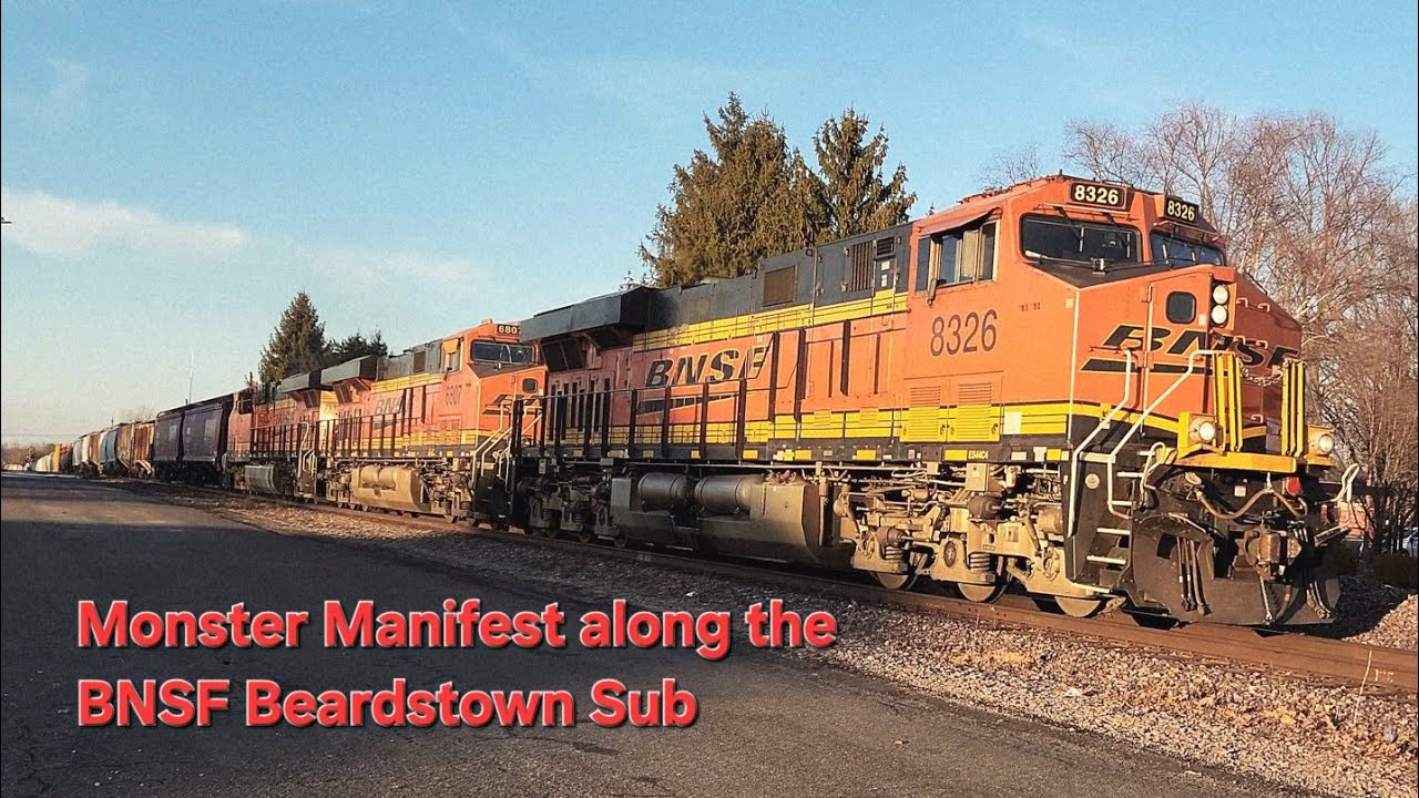 Monster BNSF Manifest rolls through Jacksonville, IL on February 10, 2026