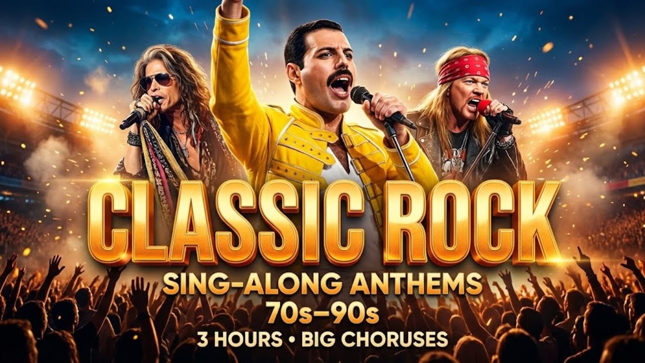 Classic Rock Sing‑Along Anthems (70s–90s) | 3 Hours of Big Choruses (2026)