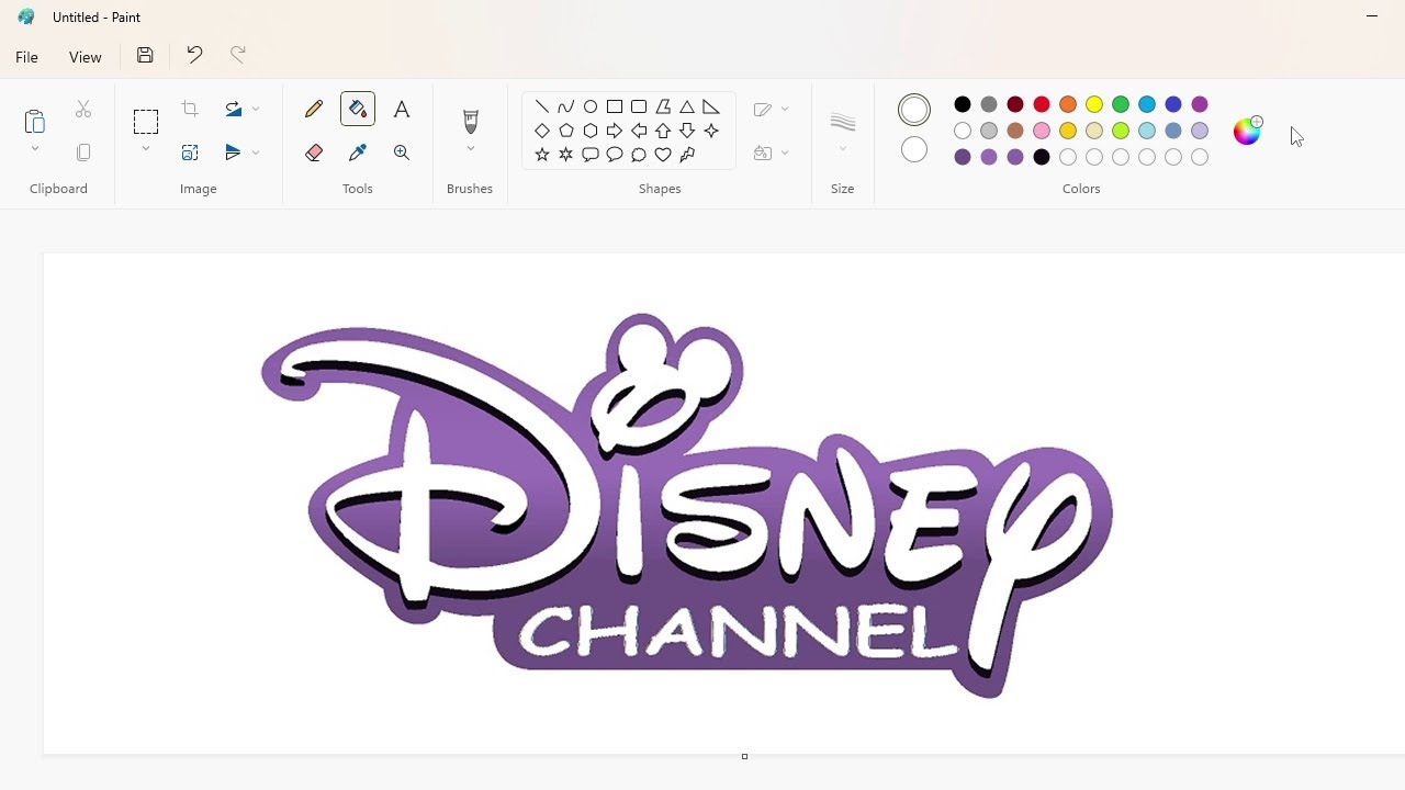 How to draw a pink Disney Channel logo using MS Paint | How to draw on your computer
