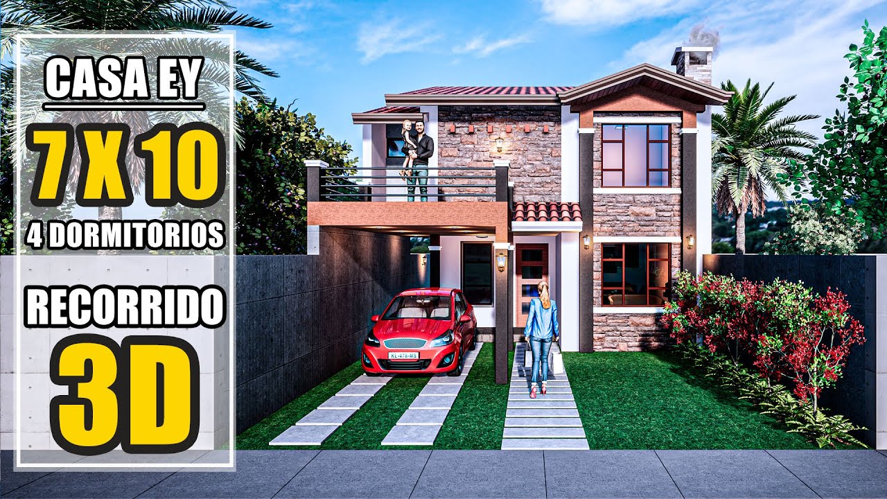 ▶️🎥 Recorrido Virtual || Casa EY 7 x 10 m || Casa 3D 🏠👷