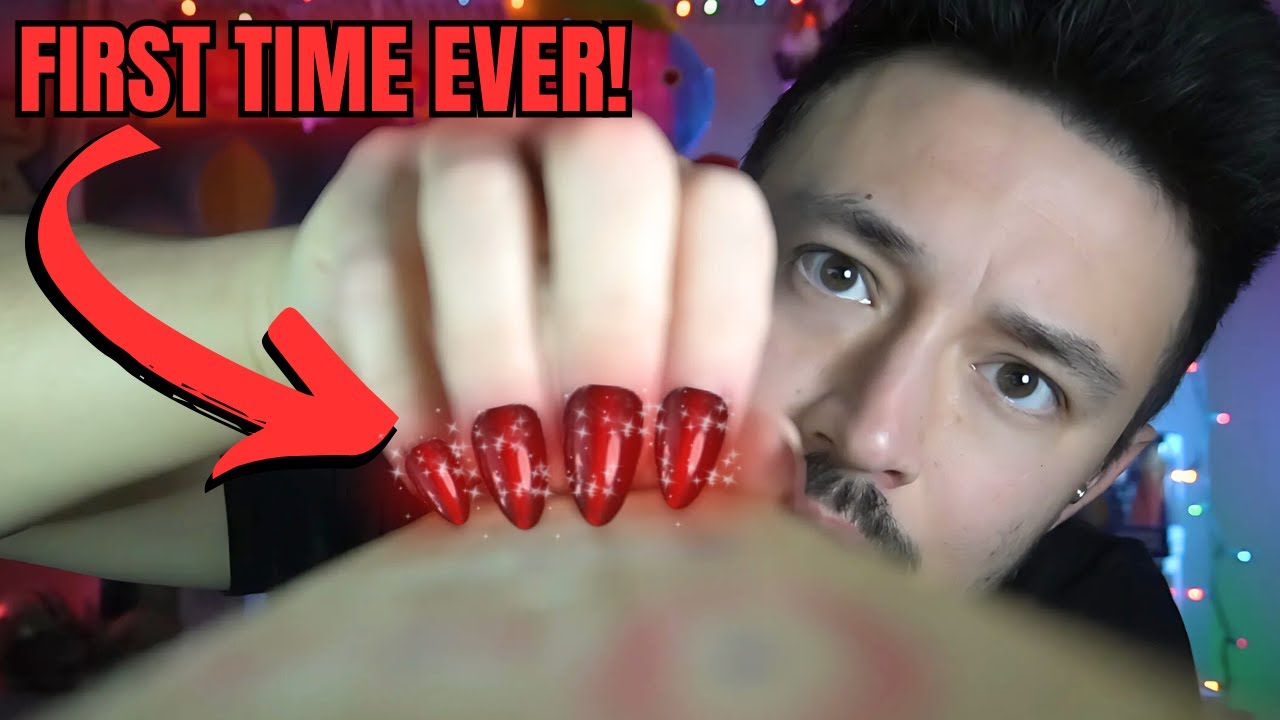 *WARNING* Male ASMR Creator gets LONG Press-On Nails for Fast ASMR