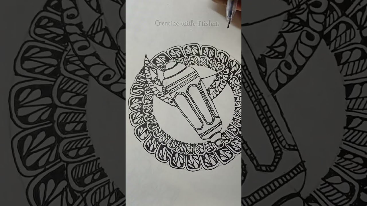 Draw easy mandala art for begginers|| ramadan mubarak mandala art for begginer||#mandalart #ramadan 