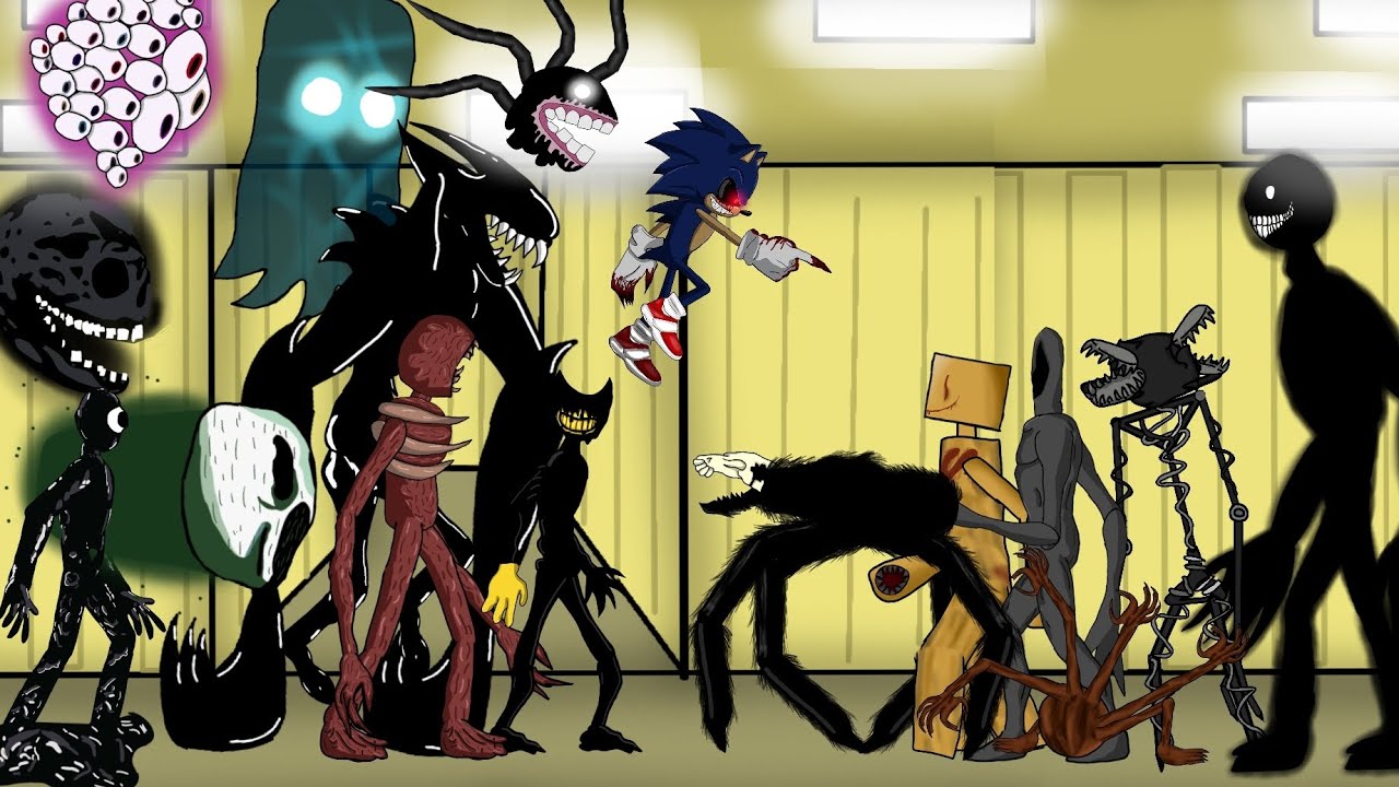 THE BACKROOMS Vs DOORS (Roblox) , Bendy ,Sonic Exe And Ghostface PART 2 - DC2