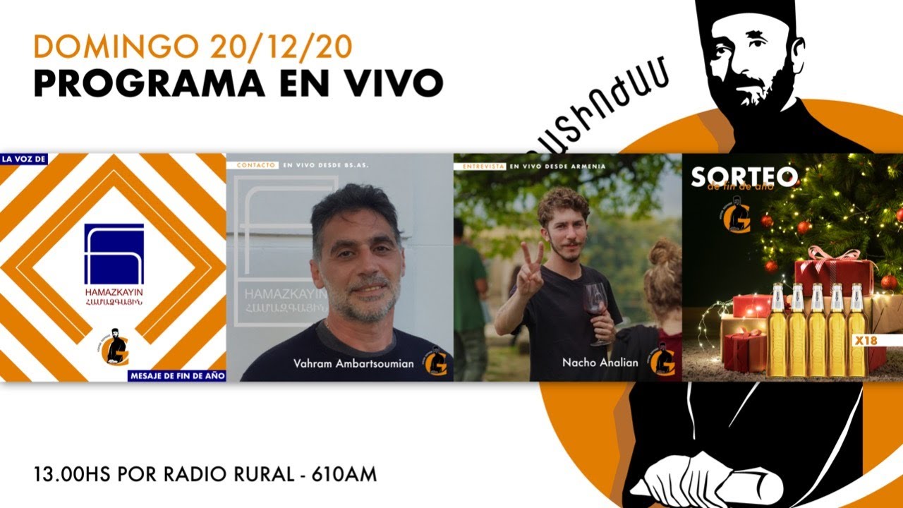 VIVO - Audición Armenia Gomidas (Radio Rural 610AM) // Programa 20/12/20