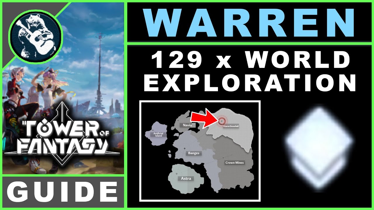 All 129 World Exploration of Warren in Tower of Fantasy | Map Guide