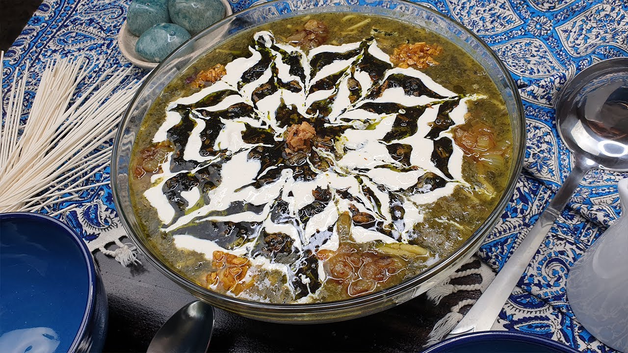 traditionell persische 'Nudel'-Suppe | Ash-e-Reshte | آش رشته آسان
