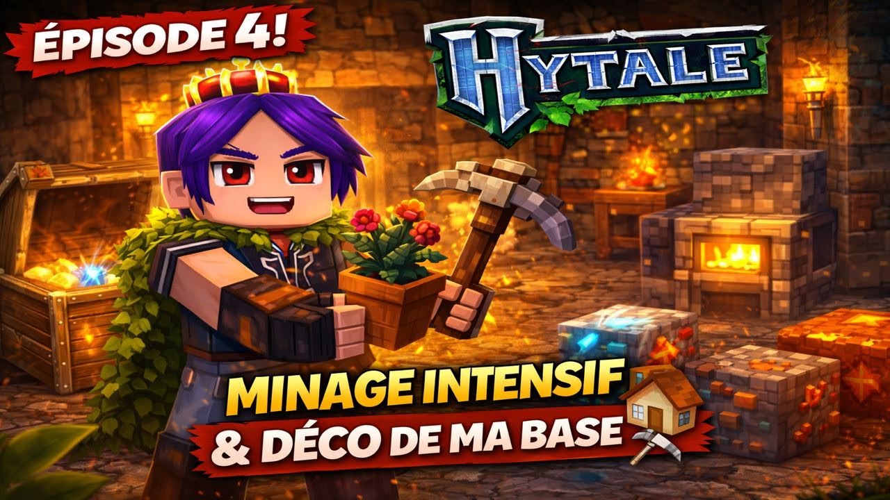 Hytale Épisode 4 : Minage intensif & déco de ma base 🏠⛏️