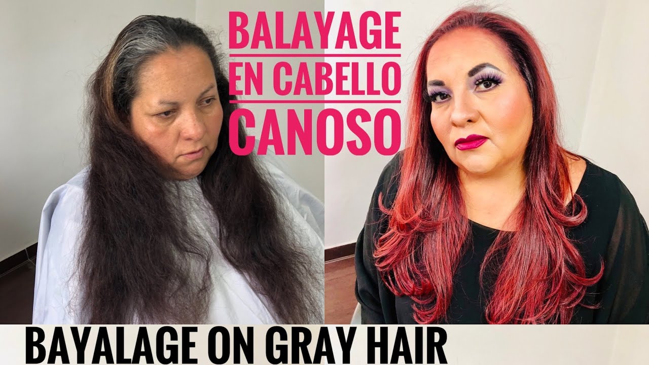 Balayage en Cabello Canoso y Tinturado