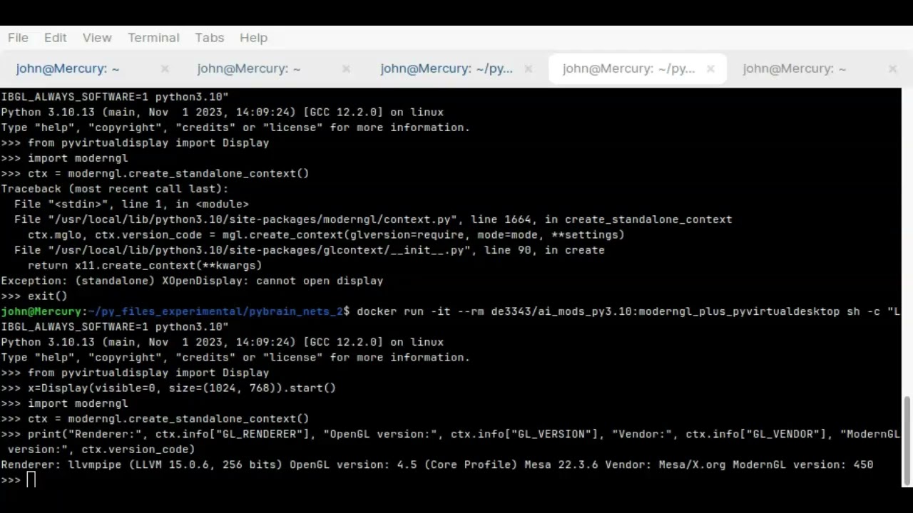 ModernGL &AI development: