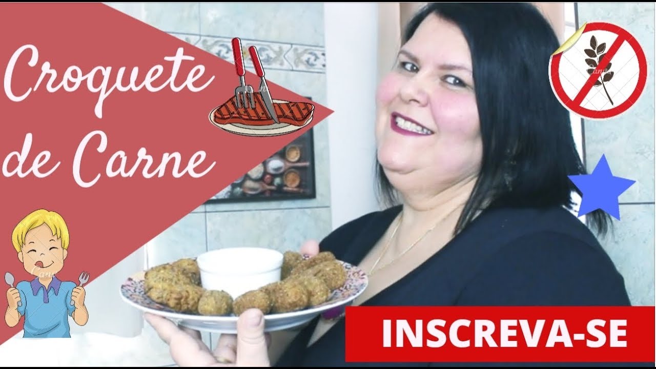 Croquete de Carne Sem Glúten e Sem Lactose - Delícioso  #celiacos #APLV