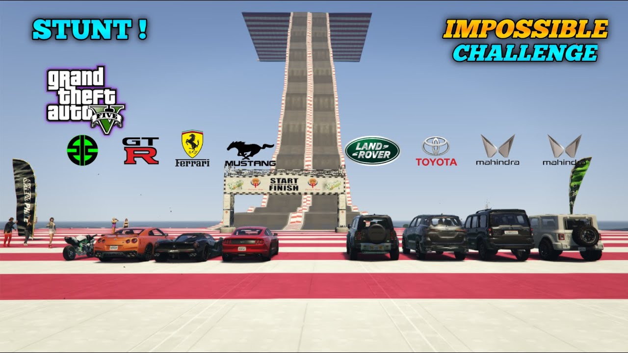 GTA 5: Mahindra Cars Vs Toyota fortuner Vs Super cars | extreme hill climb Challenge | GTA 5 MODS!