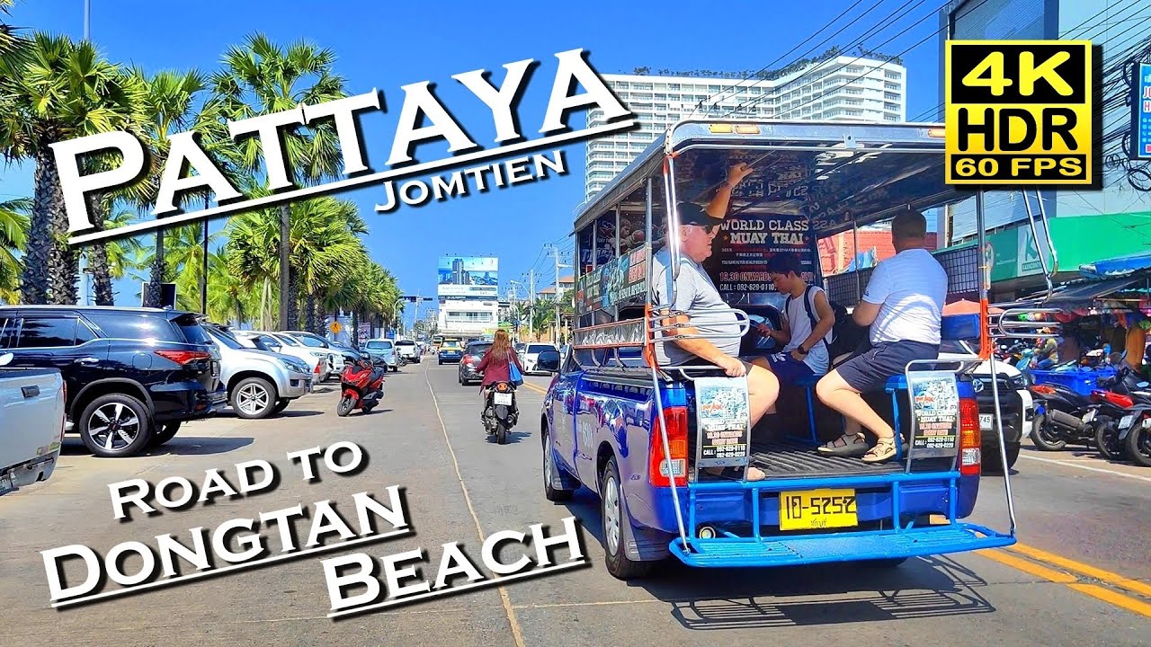 POV | Jomtien Pattaya | Thailand | Road to Dongtan Beach | 4K60fps HDR 💖 Best Places👀 Motorbike trip