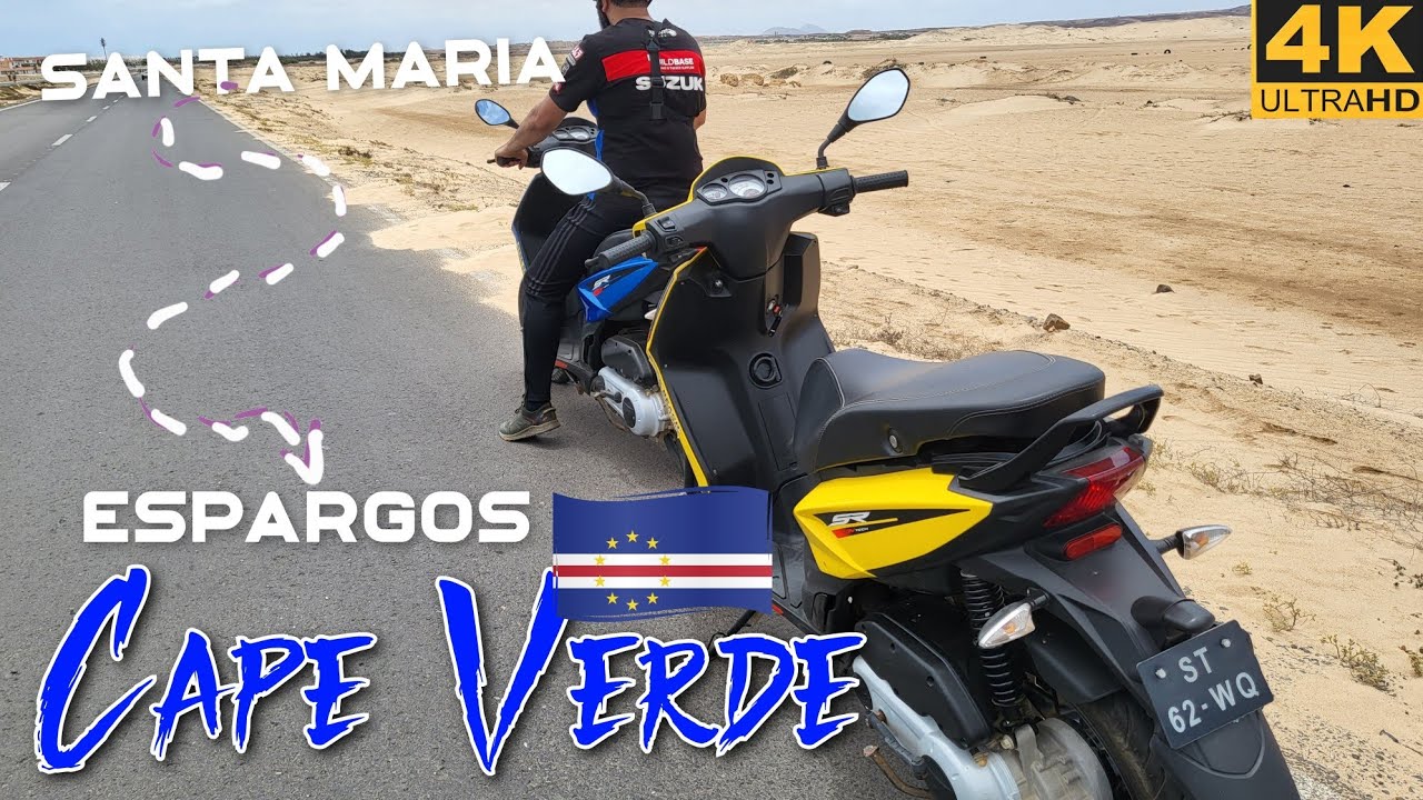 Motorcycle Ride From Santa Maria to Espargos Cape Verde 2022 4K 🇨🇻