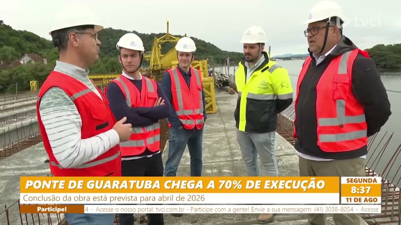 PONTE DE GUARATUBA CHEGA A 70% DE EXECUÇÃO
