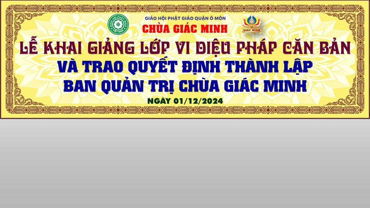 Lễ Khai Giảng Lớp Vi Diệu Pháp Chùa Giác Minh Cần thơ   Bài Giảng 1