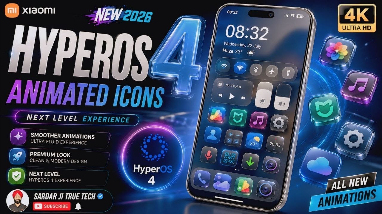 HyperOS 4 Animated Icons 🔥 New 2026 HyperOS Theme | Install on Any Xiaomi Phone!