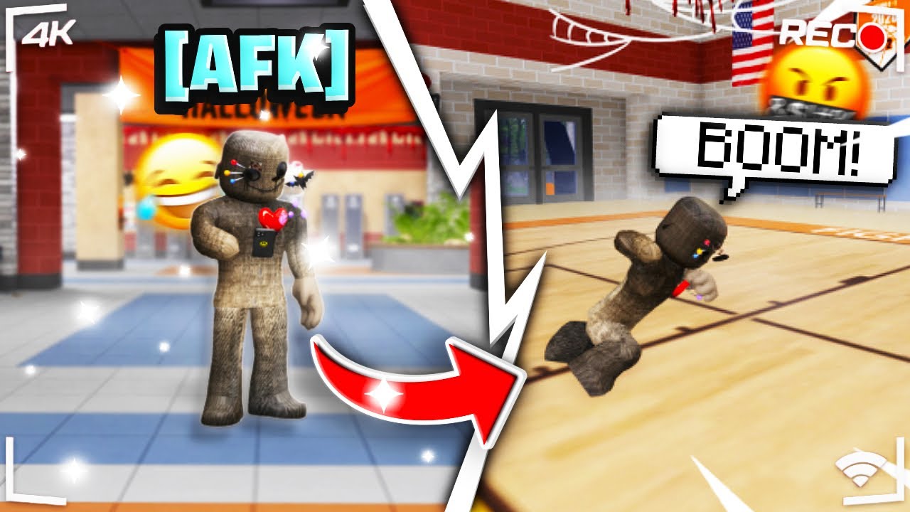 Притворяюсь AFK, играя за куклу вуду в Roblox: Драка в школе!