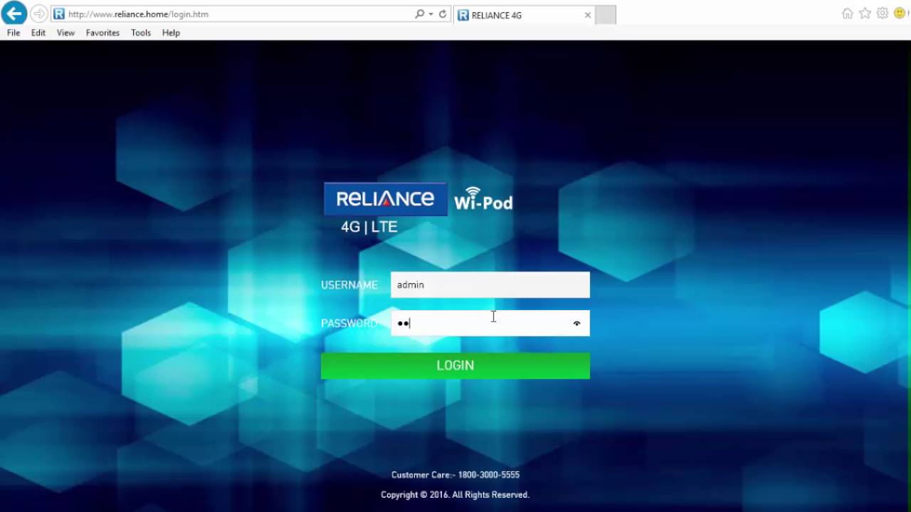 How to change Reliance 4G Wipod Wifi SSID & Password Settings