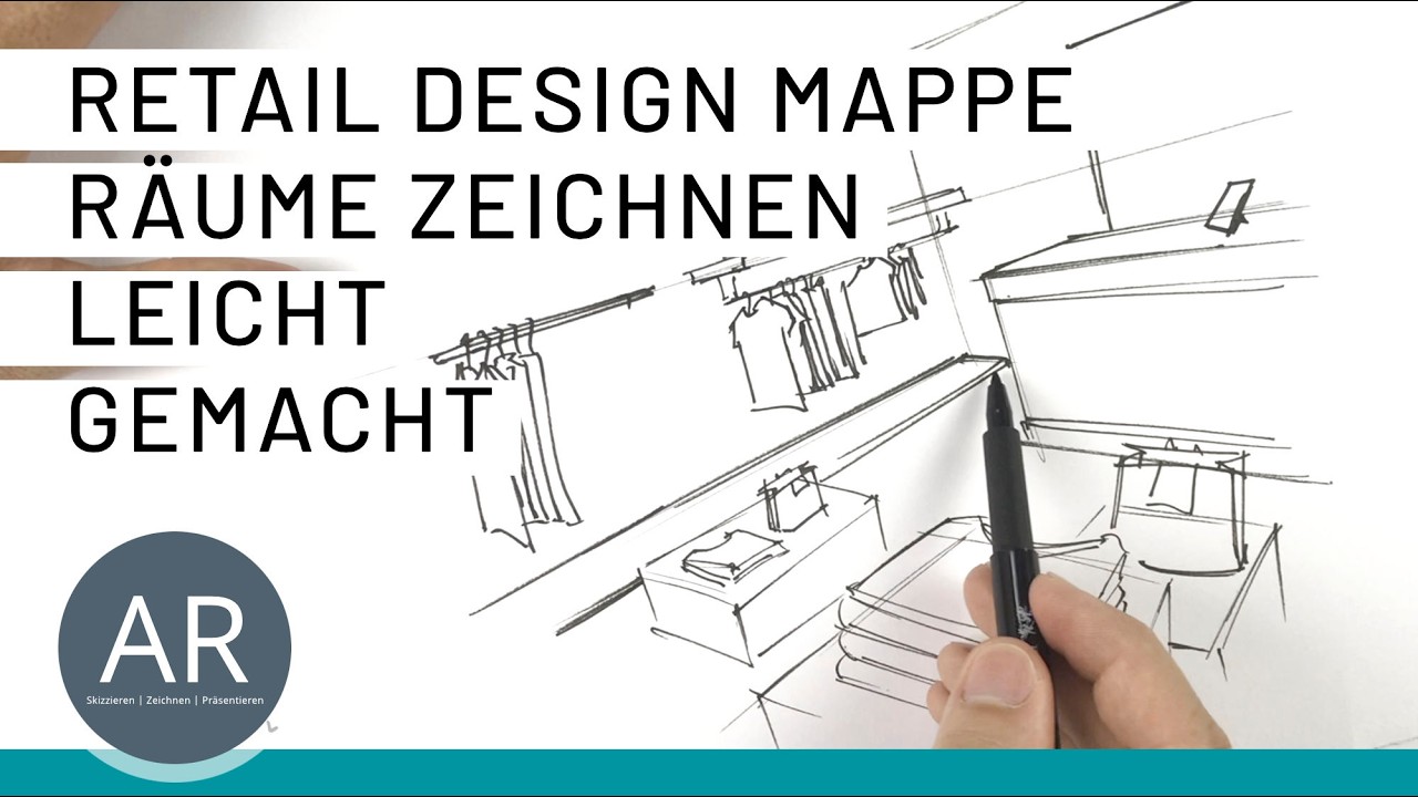 Retail Design Mappe – Raumskizze einfach zeichnen lernen