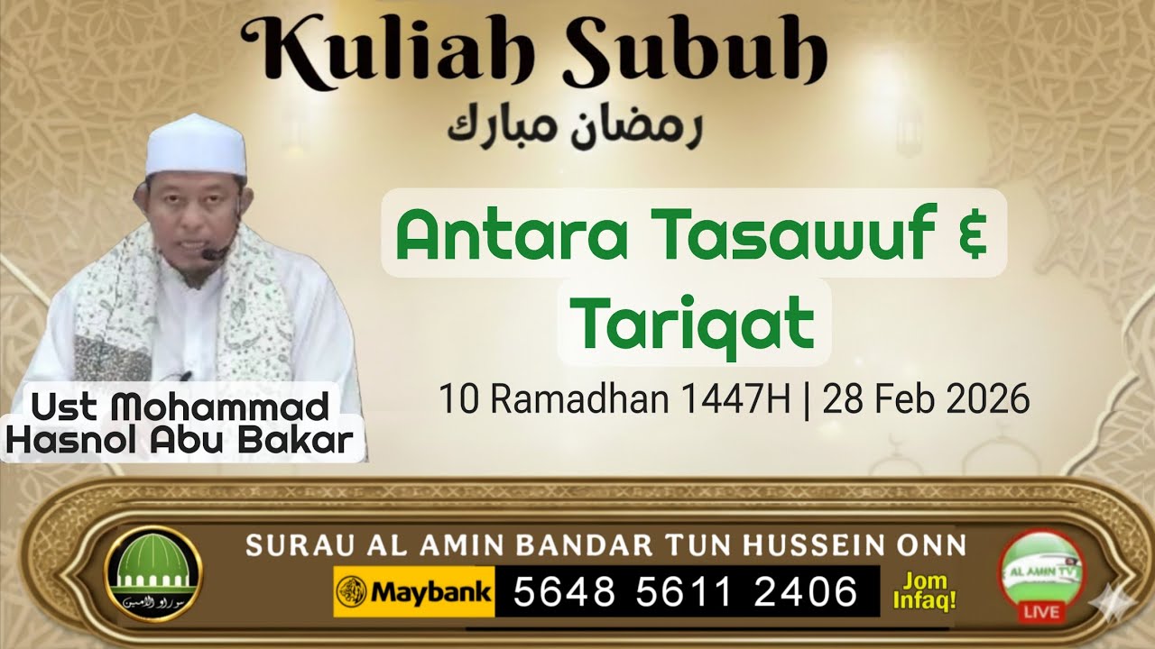 Antara Tasawuf& Tariqat | Ust Hasnol Abu Bakar