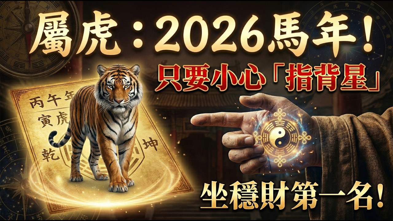 屬虎2026運勢極旺，但要小心「指背星」！教你一招化解背後中傷，坐穩財運第一名！#2026屬虎運勢 #生肖虎2026運勢 #生肖虎 #指背星 #化解小人 #開運 #丙午馬年 #屬虎 #算命 #屬虎財運