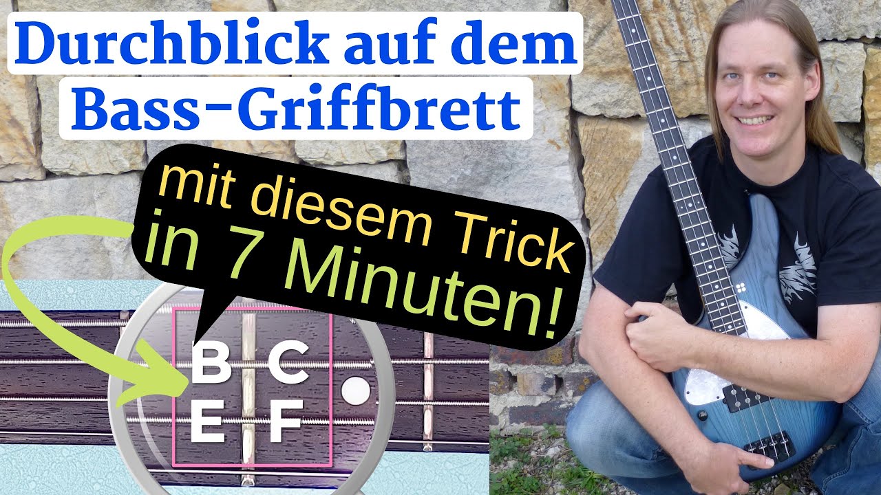 Töne auf dem Bass-Griffbrett schnell lernen (mit einem einfachen Trick!)