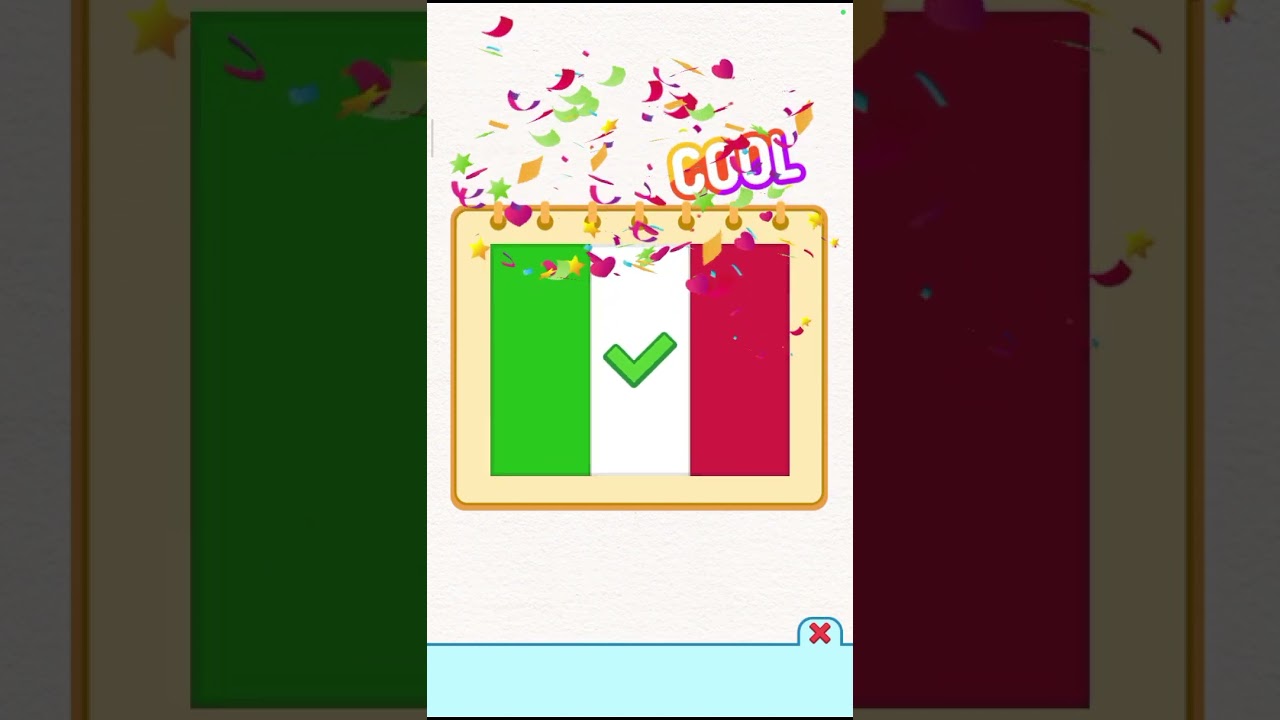 I played flags colour  and I colour every thing 