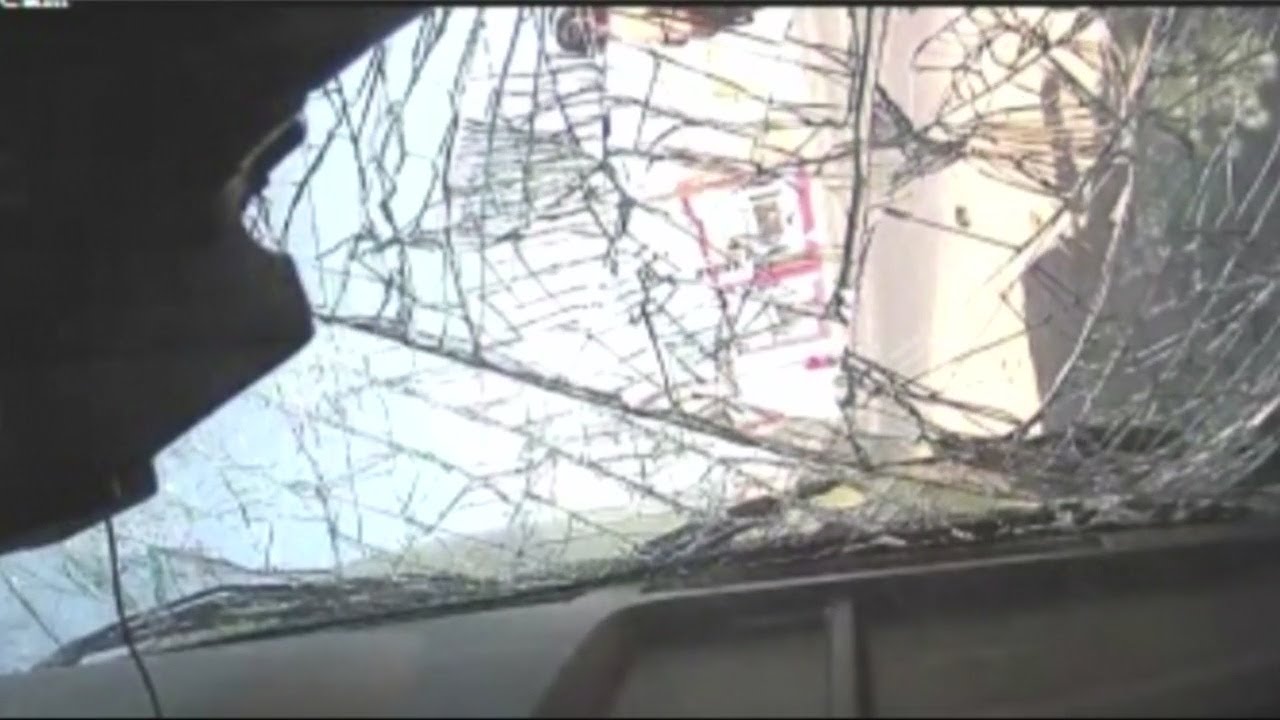 Video: ABQ Ride Sun Van rolls over trying to avoid a car crash