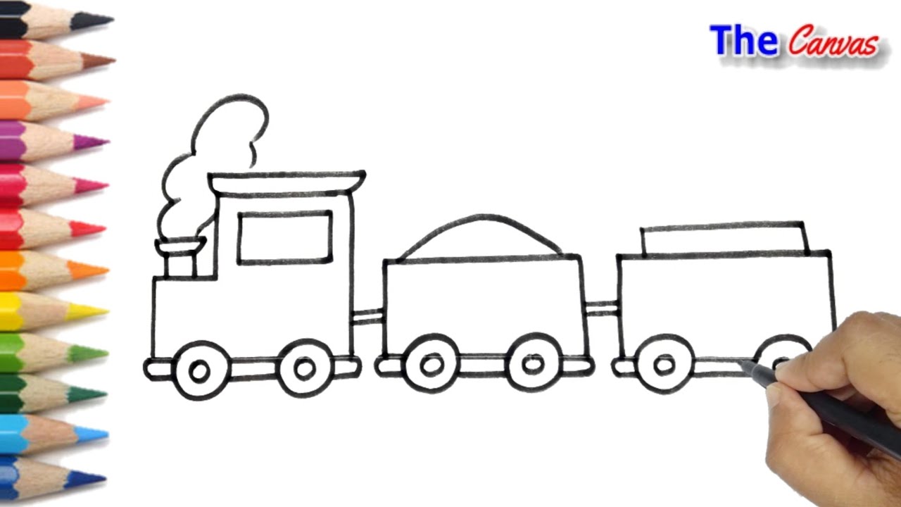 How to Draw A Toy Train Steep By Step For Kids | Easy Train Drawing For Kids