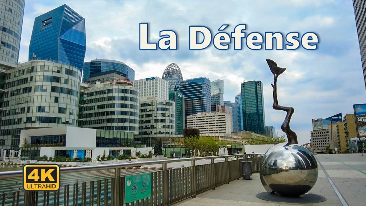 🇨🇵 Paris France - La D&eacute;fense, Evening Walking Tour [4k UHD]