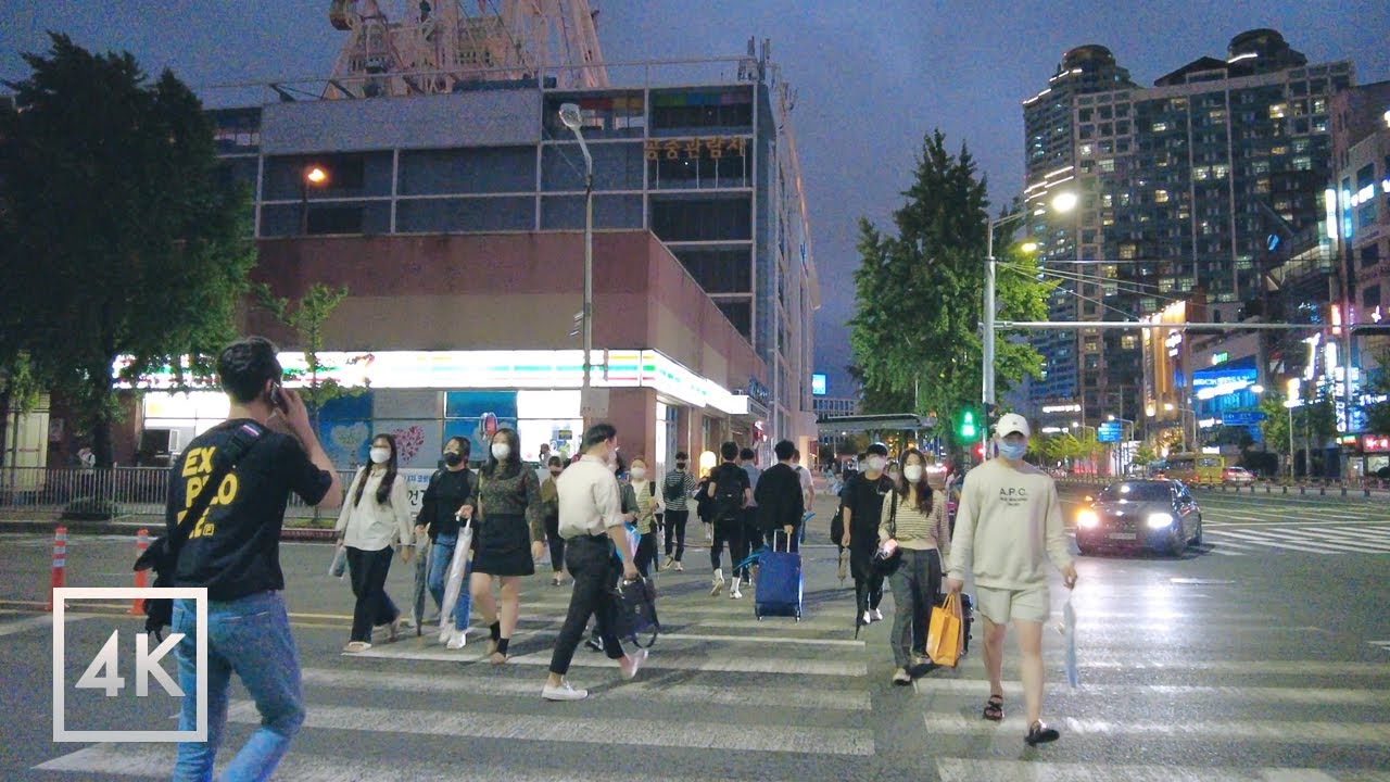 [4K] BUSAN Walker - Ulsan Inter-city Bus Terminal | 울산시외버스터미널 | Windy night and unclear sky