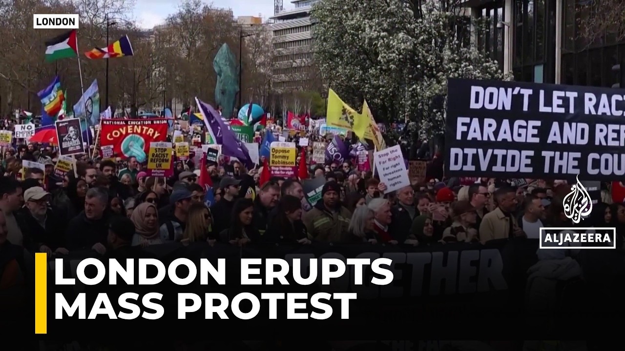 Masowy protest w Londynie | Tysiące ludzi maszeruje przeciwko skrajnej prawicy i rasizmowi
