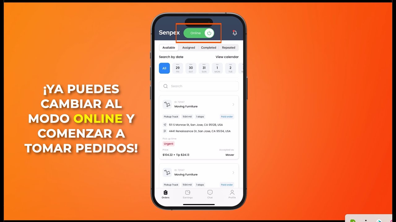Senpex App (in Spanish) C&oacute;mo utilizar la aplicaci&oacute;n Senpex Courier: v&iacute;deo tutorial para el conductor