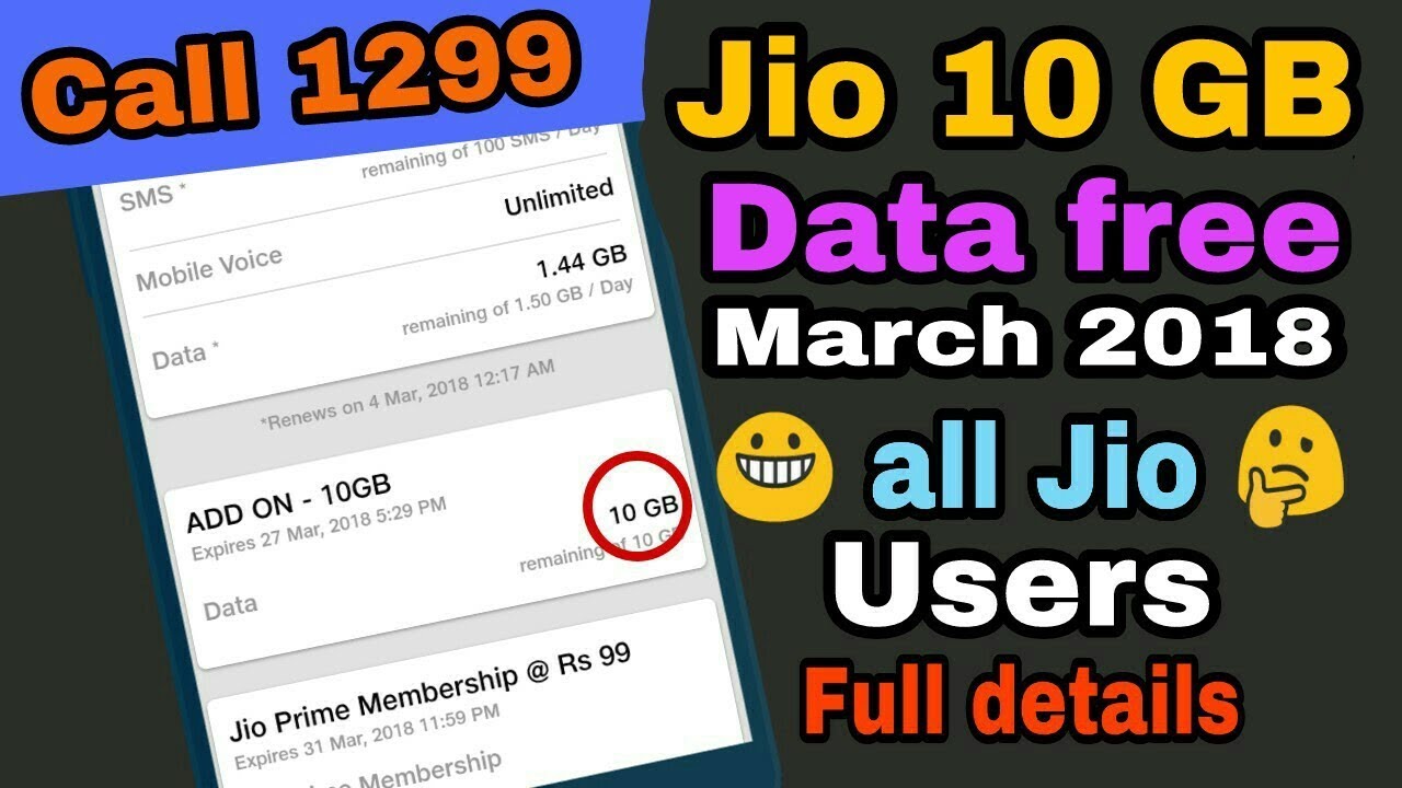 NEW Jio 10GB FREE Add On Data Voucher | Use More than Daily limit in Jio