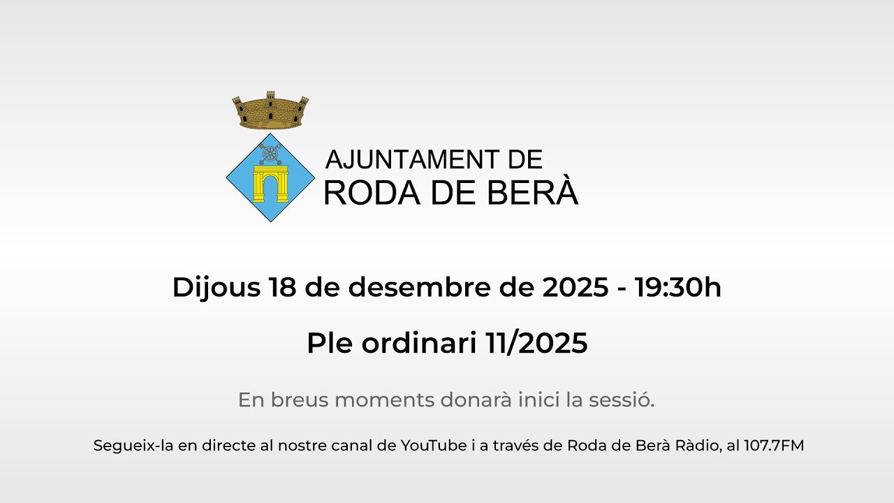 Ple ordinari 11/2025, del 18 de desembre de 2025