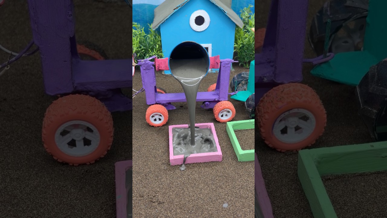 😱Amazing Mini Tractor Pillar Making Machine | Real Working DIY Construction #shorts #youtubeshorts